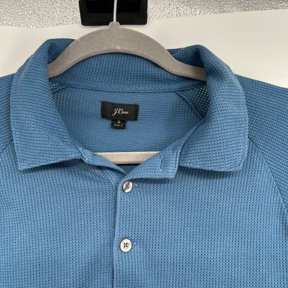 J Crew Polo Shirt Womens Sze S Blue Textured Knit Short Sleeve Classic Collared - Picture 4 of 8